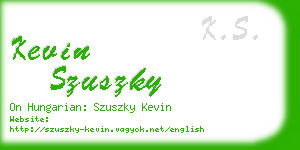 kevin szuszky business card